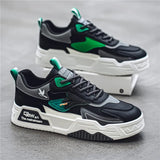 Men’s Breathable Leather Casual Sneakers – Soft Sole Comfort Trainers for Running & Walking