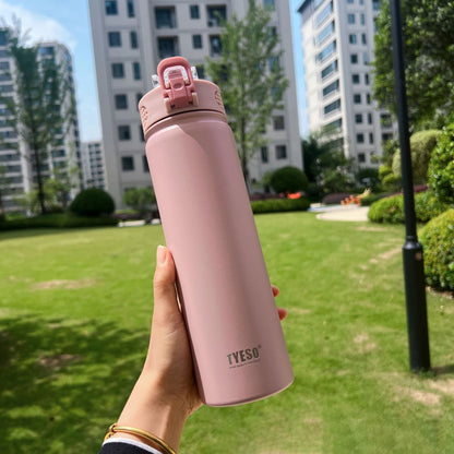 TYESO Thermos Bottle Car Insulated Flask Water Tumbler for Outdoor Sports Travel Vacuum Flasks Stainless Steel Thermal Cup