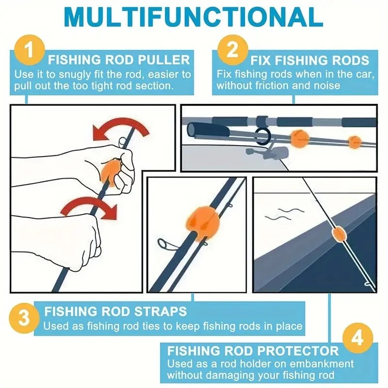 Silicone Rod Ball Retaining Clip for Fishing Rods