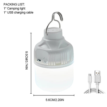 Outdoor USB Rechargeable LED Lamp Bulbs High Brightness Emergency Light Hook Up Camping Fishing Portable Lantern Night Lights