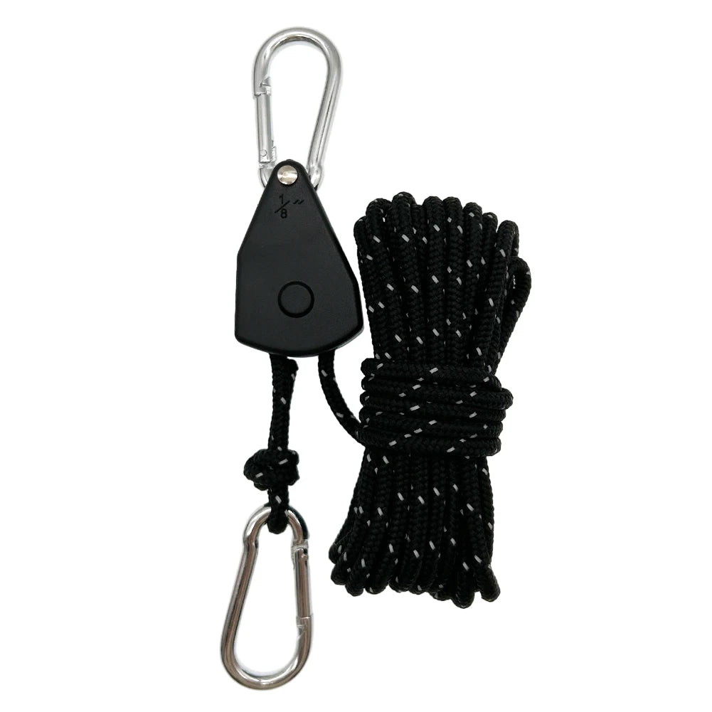 5M Tent Fastener Rope Adjustable Fixed Buckle Pulley Rope Windproof 4mm Outdoor Guy Lines Reflective Camping Accessories