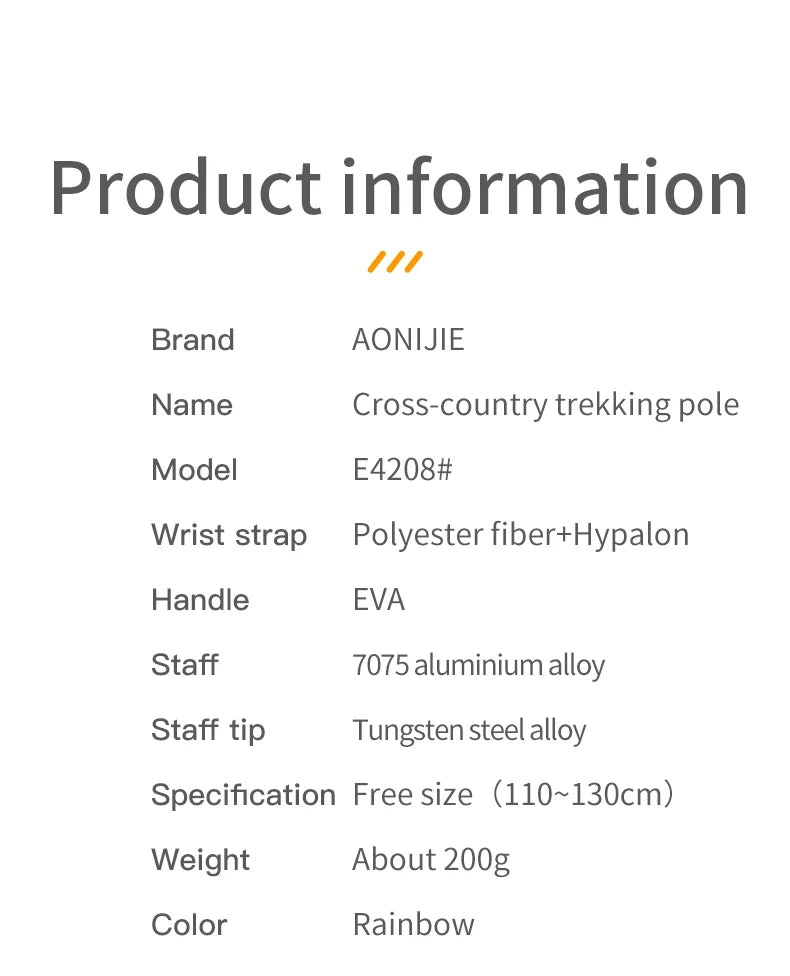 2pcs  AONIJIE All Types of Hiking Trekking Pole Ourdoor Camping Walking Sticks Summarizing 110cm 120cm 130cm