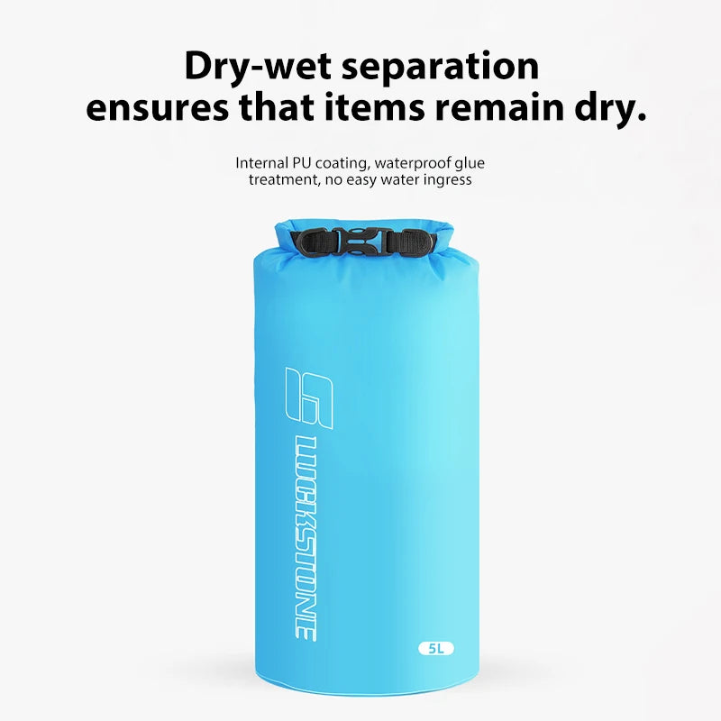 3/8/12/15/25/35/75L Waterproof Dry Bag Sack Ultralight Drifting Swimming Clothes Storage Bag for Camping Boating Hiking Rafting