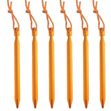 6Pcs Canopy Tent Pegs Aluminum Alloy Outdoor Garden Stakes Ground Nail With Cord For Camping Backpacking Hiking Tent Accessories