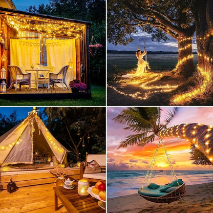 LED Solar Light Outdoor Garden Fairy String Light Led Twinkle Waterproof Lamp for Christmas Patio Tree Party 6m/12m/23m/33m