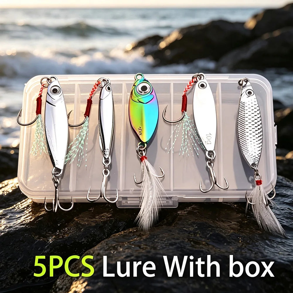 5pcs/lot Wobbler Lures 3g/10g/15g Metal Vib Fishing Lure Set Sinking Hard Metal VIB Sea Fishing Lures Artificial Pesca Bait