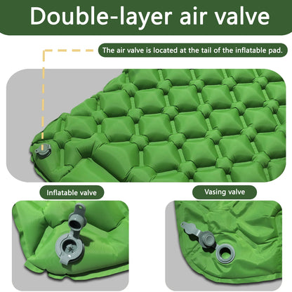 Outdoor Camping Sleeping Pad Folding Sleep Mat Beach Inflat Mattress with Pillows Ultralight Air Mat Travel Hiking