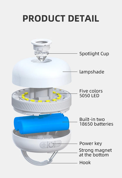 NATFIRE LV10 Camping Light USB C Rechargeable 230 Hours With 5 Colors Flashlight For Outdoor Tent Lamp Emergency Lantern