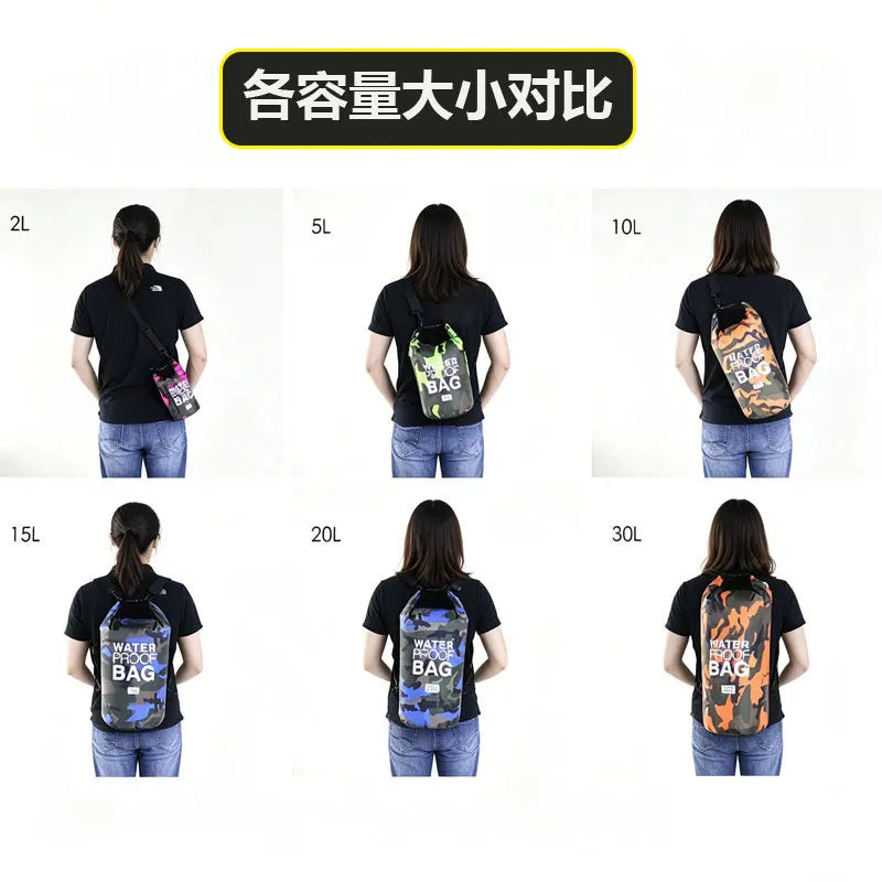 Homefish 15L 30L Waterproof Dry Bag Backpack Wet Separation Pocket for Kayaking Boating Swimming Outdoor Sport