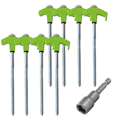 8/24Pcs Camping Pegs Drill In with Hex Socket Stakes Ground Anchors Camping Stakes Tent Ground Nail Screw in Camping Tent Pegs