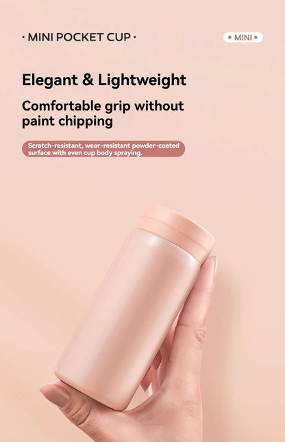 200ML/300ML Mini Insulated Cup Stainless Steel Pocket Cup Car Vacuum Flasks Coffee Cup Portable Leak-proof Thermal Water Bottle