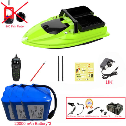 Sonar Bait Boat with Color Fish Finder Screen & Dual Hopper
