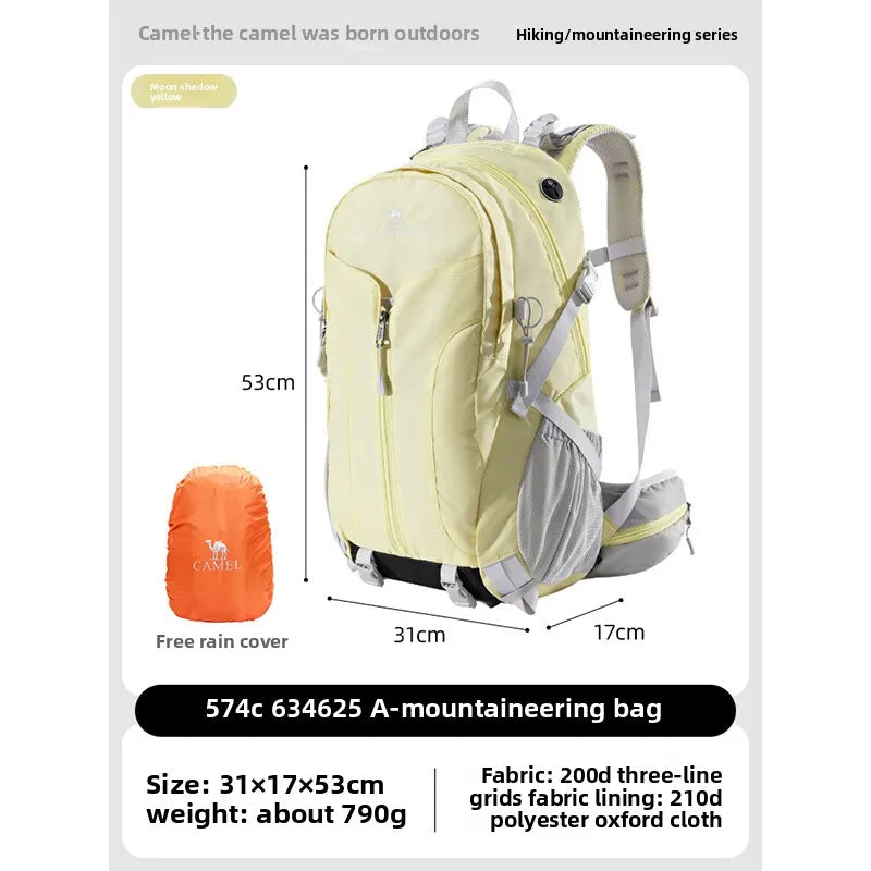 GOLDEN CAMEL Waterproof Mountaineering Bags Unisex Hiking Backpacks Travel Large Capacity Backpack Student Schoolbag Lightweight