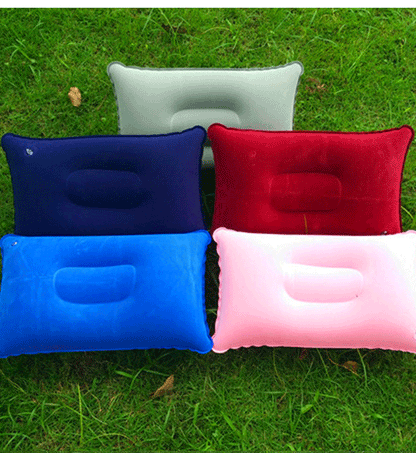 Portable Fold Inflatable Air Pillow Outdoor Travel Sleeping Camping PVC Neck Stretcher Backrest Plane Comfortable Pillow