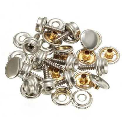 10 Sets Stainless Steel Tapping Snap Fastener Kit Tent Marine Yacht Boat Canvas Cover Tools Sockets Buttons Car Canopy Accessori
