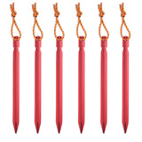 6Pcs Canopy Tent Pegs Aluminum Alloy Outdoor Garden Stakes Ground Nail With Cord For Camping Backpacking Hiking Tent Accessories