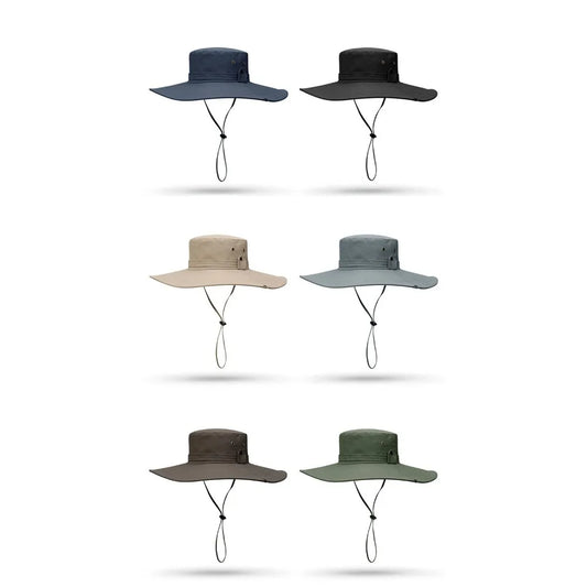 1PC New Fashion Summer Bucket Hat Cowboy Fishing2026Hats Mesh Breathable Anti UV Sun Cap Large Wide Brim
