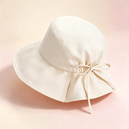 Women's Wide-brimmed Outdoor Sun Hat, Lightweight and Foldable with A Bow, Suitable for Beach Vacations and Outdoor Travel