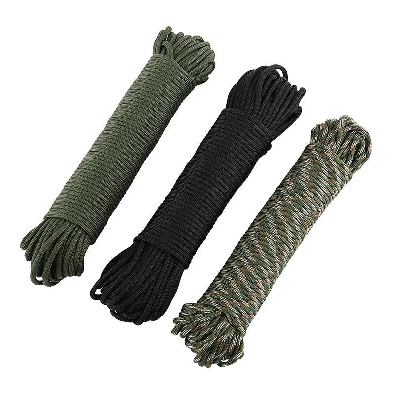 6 Kindling 550 25/100FT 10-Core Paracord 4mm Outdoor Camping Survival Tool Fit PE Fire Rope Fishing Cotton Line Parachute Hiking