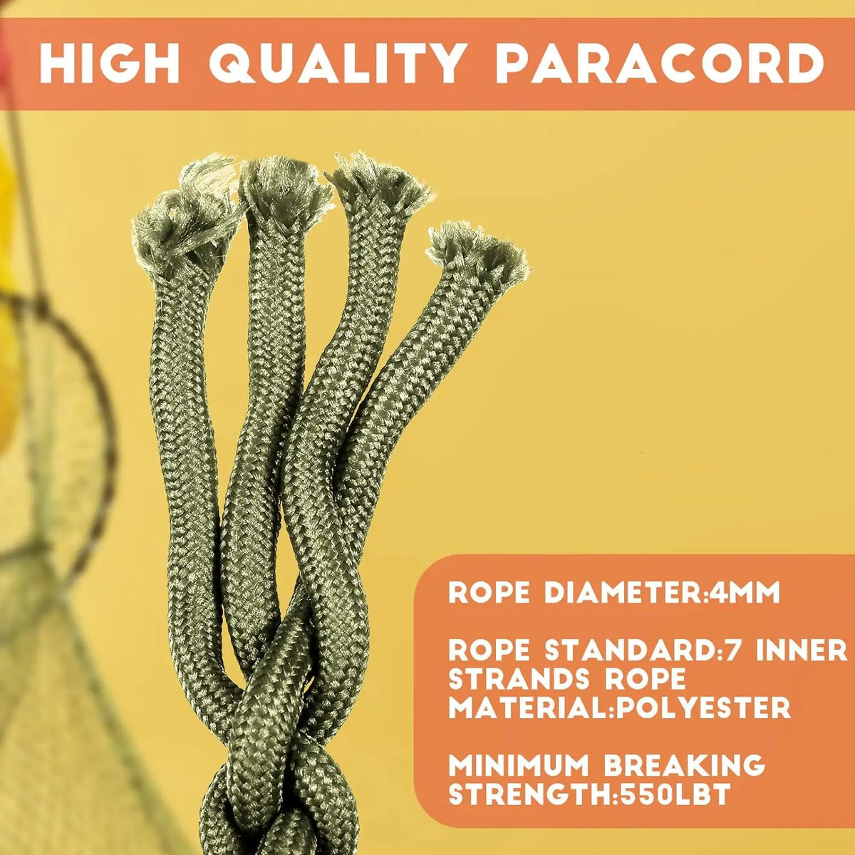 Heavy Duty Braided 550 Paracord Neck Lanyard Keychain Survival Parachute Rope Lanyard Necklace HK Clip Key Ring Outdoor Tools