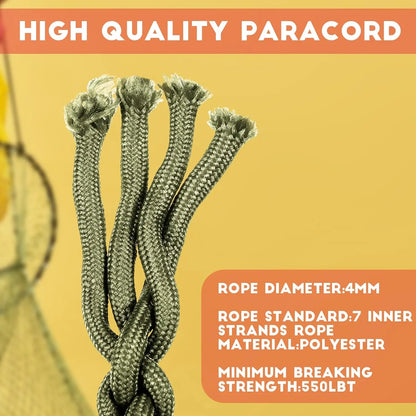 Heavy Duty Braided 550 Paracord Neck Lanyard Keychain Survival Parachute Rope Lanyard Necklace HK Clip Key Ring Outdoor Tools