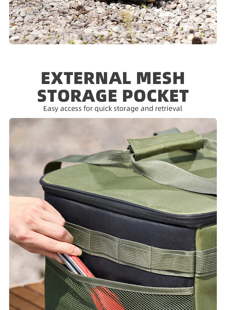 BISINNA Tactical Camping Storage Bag Picnic Thermal Bag Insulated Folding Box Portable Camping Tableware Equipment Outdoor Gear