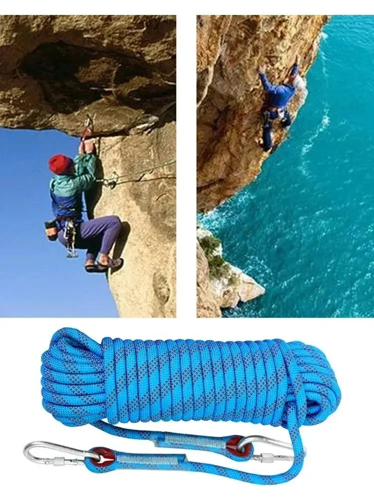 10mm Outdoor Rock Climbing Rope 10M Static Rapelling Rope for Fire Rescue Safety Escape Tree Climbing Durable for Outdoor Sports