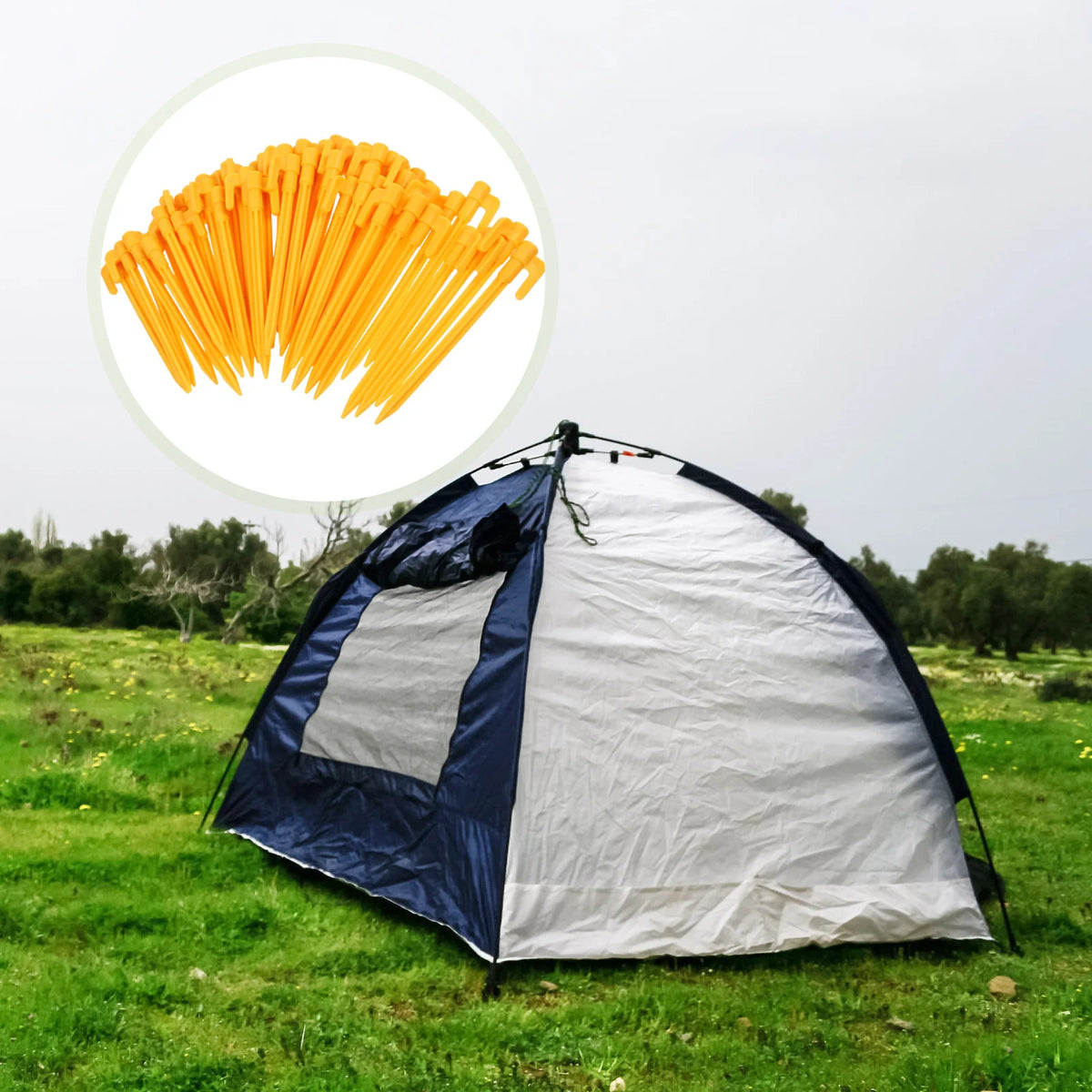 50 Pcs Tent Pegs Anti Wind Ground Stakes Camping Tools Outdoor Fixing Nails Plastic Tent Accessories Camping Hiking Gear