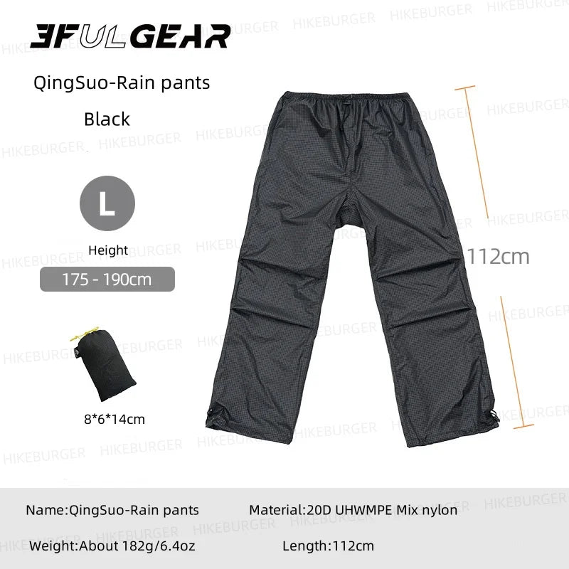 3F UL GEAR QingSuo Spilt Rain Poncho Outdoor Ultralight Sleeve Rain Coats 15D Nylon Waterproof Hiking Cycling Mountaineering