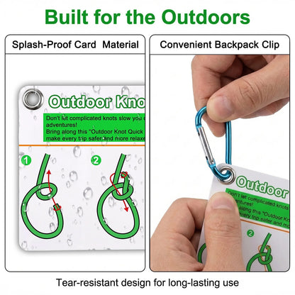 Waterproof Knot Tying Cards with Carabiner (27 Knots)