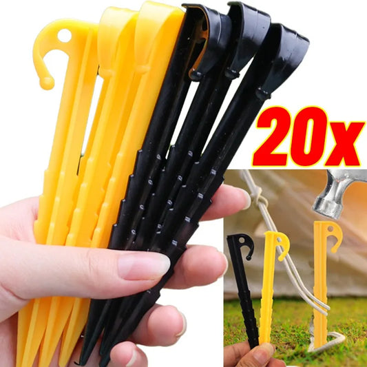 Outdoor Camping Tent Nails Sand Ground Triangular Stake Ground Awning Camping Tools Plastic Tent Pegs Nail Accessories 20/10pcs