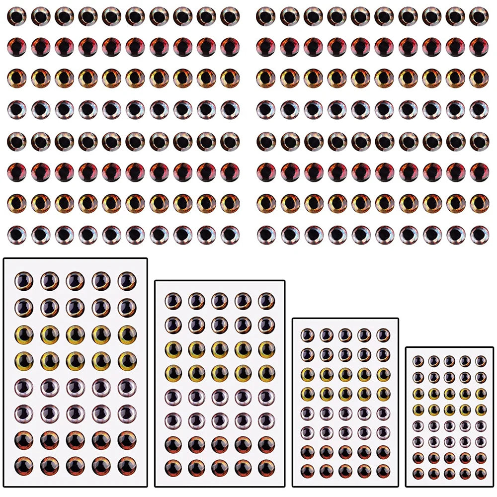 4D Realistic Fish Eyes for Lures and Flies (160 Pack)