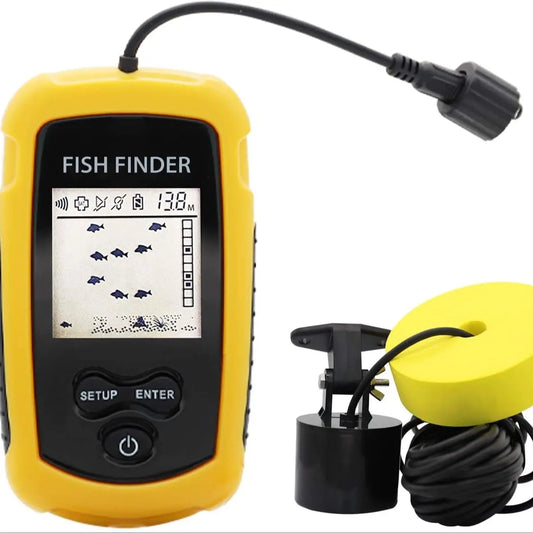 Portable Sonar Fish Finder with Fish Alarm, 100m Depth