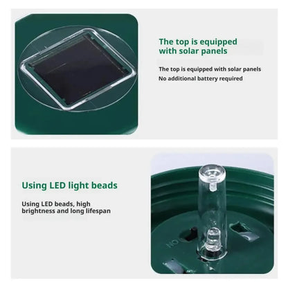 Solar Powered LED Insect Killer Mosquito Zapper Outdoor Hanging Trap Safe Non-Toxic Reusable Lamp Light Trap Pest Control Light