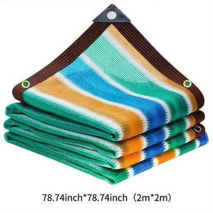 1pc Sun Shade Net - 1pc High-Density Breathable Mesh for Patio/Garden/Carport, Cooling Canopy Stripes All Weather Durability ﻿