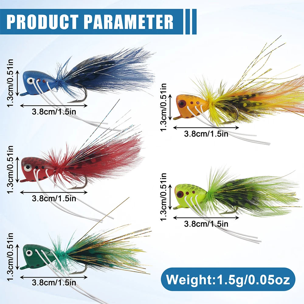Bass Popper Bug Flies (2 Pack)