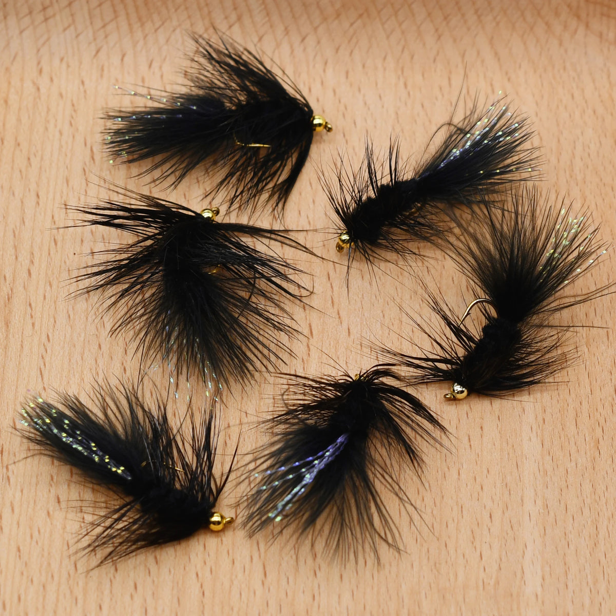 MNFT Black Beadhead Woolly Buggers (10 Pack)