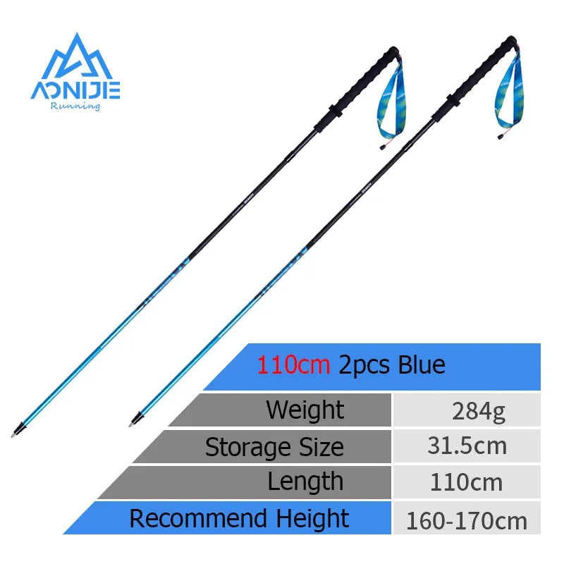2pcs  AONIJIE All Types of Hiking Trekking Pole Ourdoor Camping Walking Sticks Summarizing 110cm 120cm 130cm