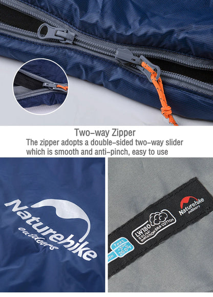 NaturehikeLW180 Sleeping Bag Ultralight Portable Sleeping Bag Spring Summer Sleeping Bag Outdoor Hiking Camping Travel Equipment