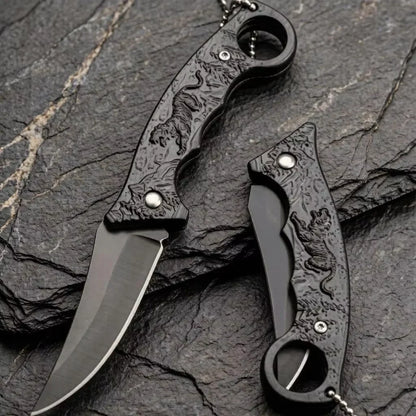 Folding Knife Outdoor Pocket Knife Steel Blade,tiger Motif Handle High Quality EDC Camping Knife Hiking Fishing Outdoor Tool