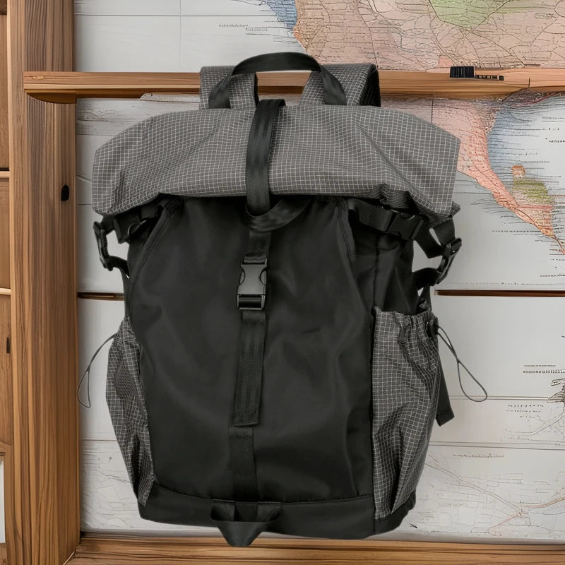 Sports Outdoor Mountaineering Ride Backpack Folding Roll-up Shoulder Bag Men's Functional Travel Male College Student Schoolbag
