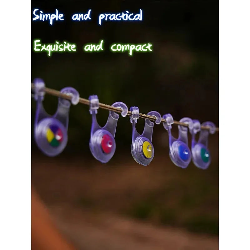 10 Groups LED Atmosphere Rope Lights Waterproof Outdoor Decor Lamp for Tent Camping Fishing Garden Family Party Decoration