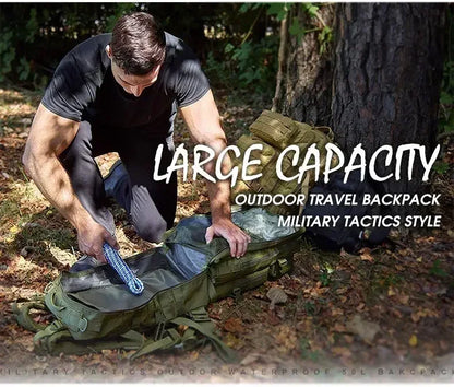 2Q-50L Tactical Backpack Men's Travel Large Capacity Rucksacks Men Waterproof Outdoor 1Sports Multi-functional Bags