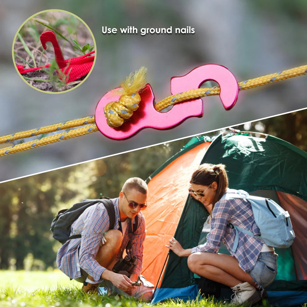 Adjustable S-Type Tent Rope Tensioners – 1 to 30 Pack