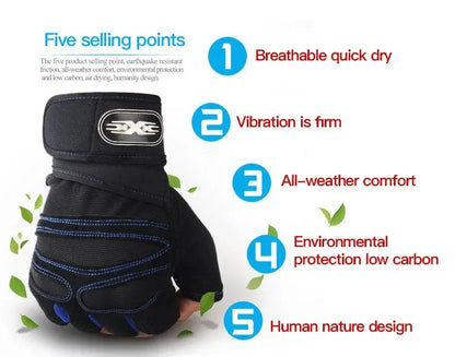 Men's and Women's Outdoor Cycling Hiking Shock Resistant Gloves Fitness Weightlifting Anti Slip Wrist Protection Gloves