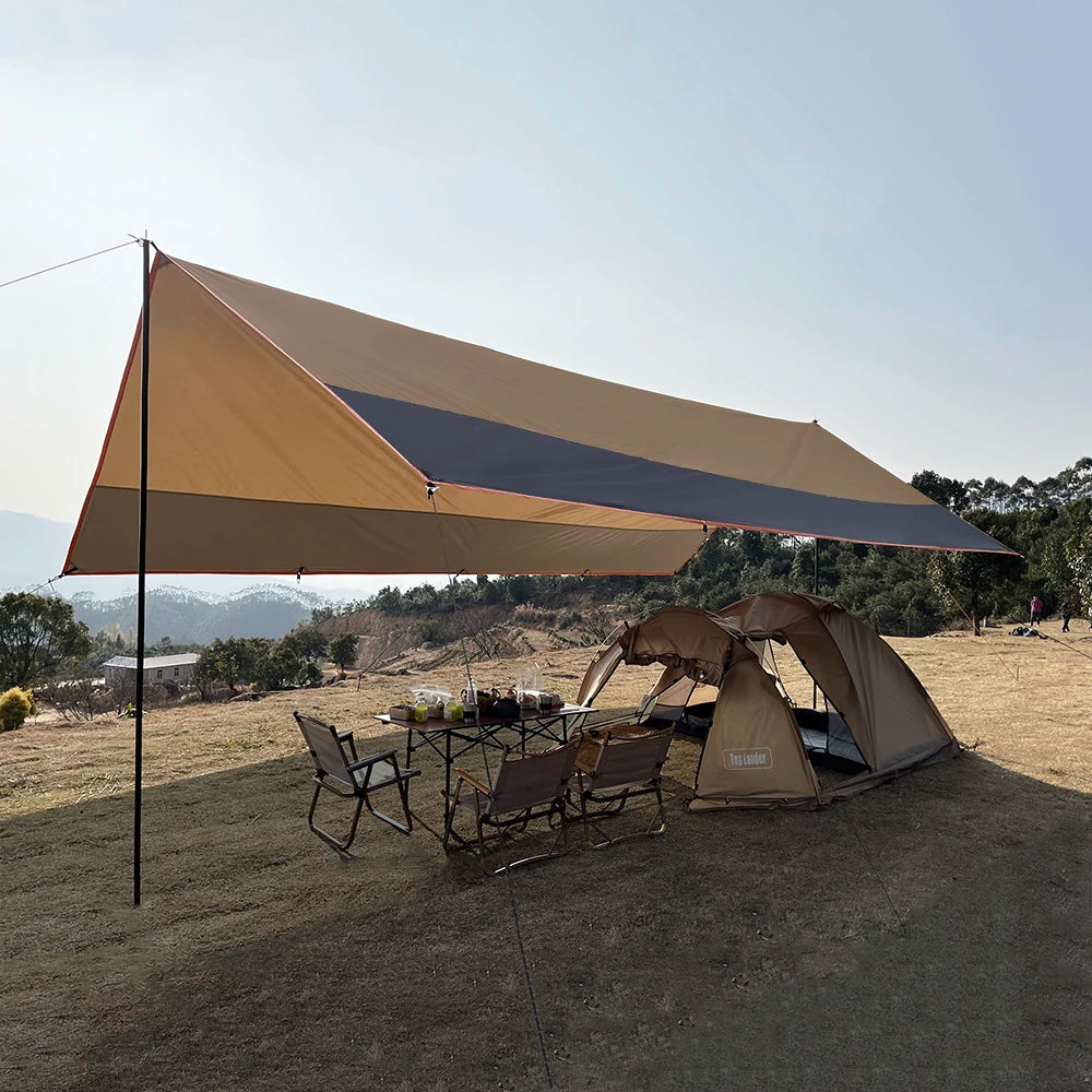 Top Lander Large Camping Waterproof Tarp Oxford 4X6 Outdoor Canopy Sun Shelter Tent Tourist Awning Shade for Multiple People