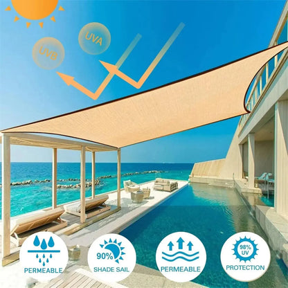 2x2m 2x4m Summer Outdoor Shading Beige Shading Net Wrapped Perforated Shading Cloth Thickened Heat Insulation Net Shading Net