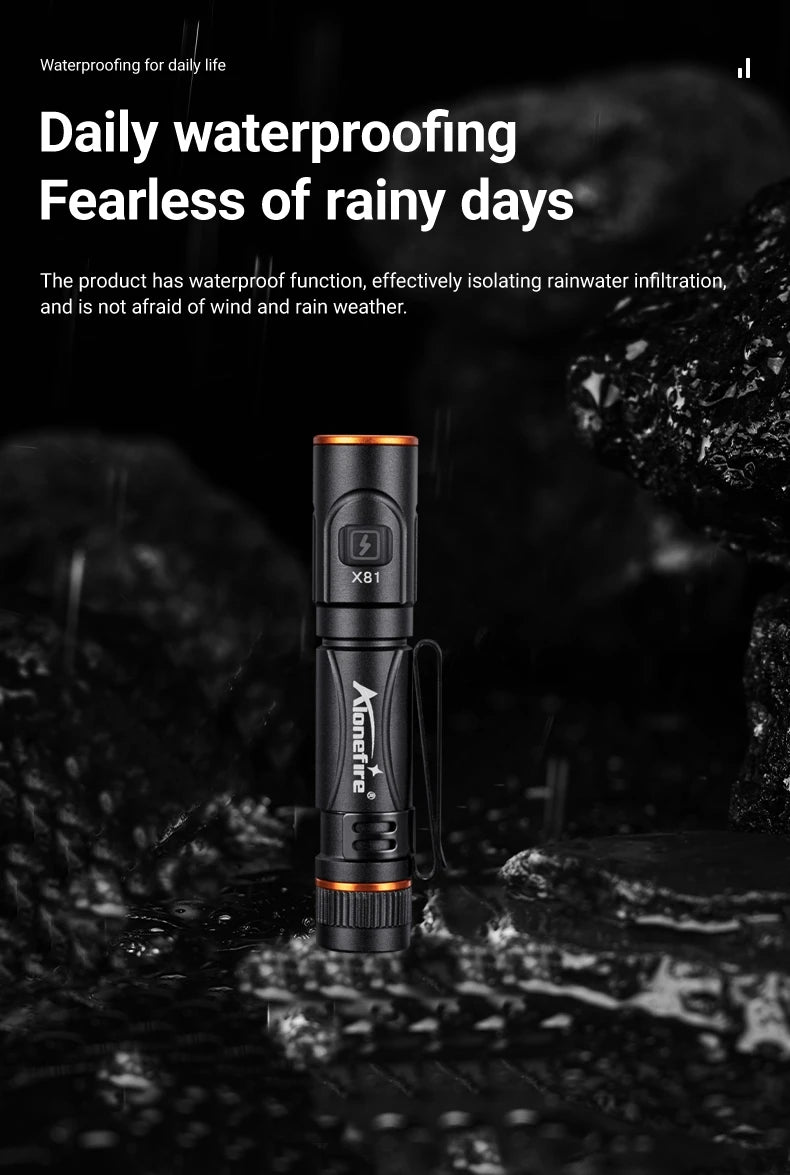 EDC Mini High Bright Pen Flashlight USB Rechargeable Magnet Small Pocket Torch Outdoor Camping Hiking Emergency Lighting Light