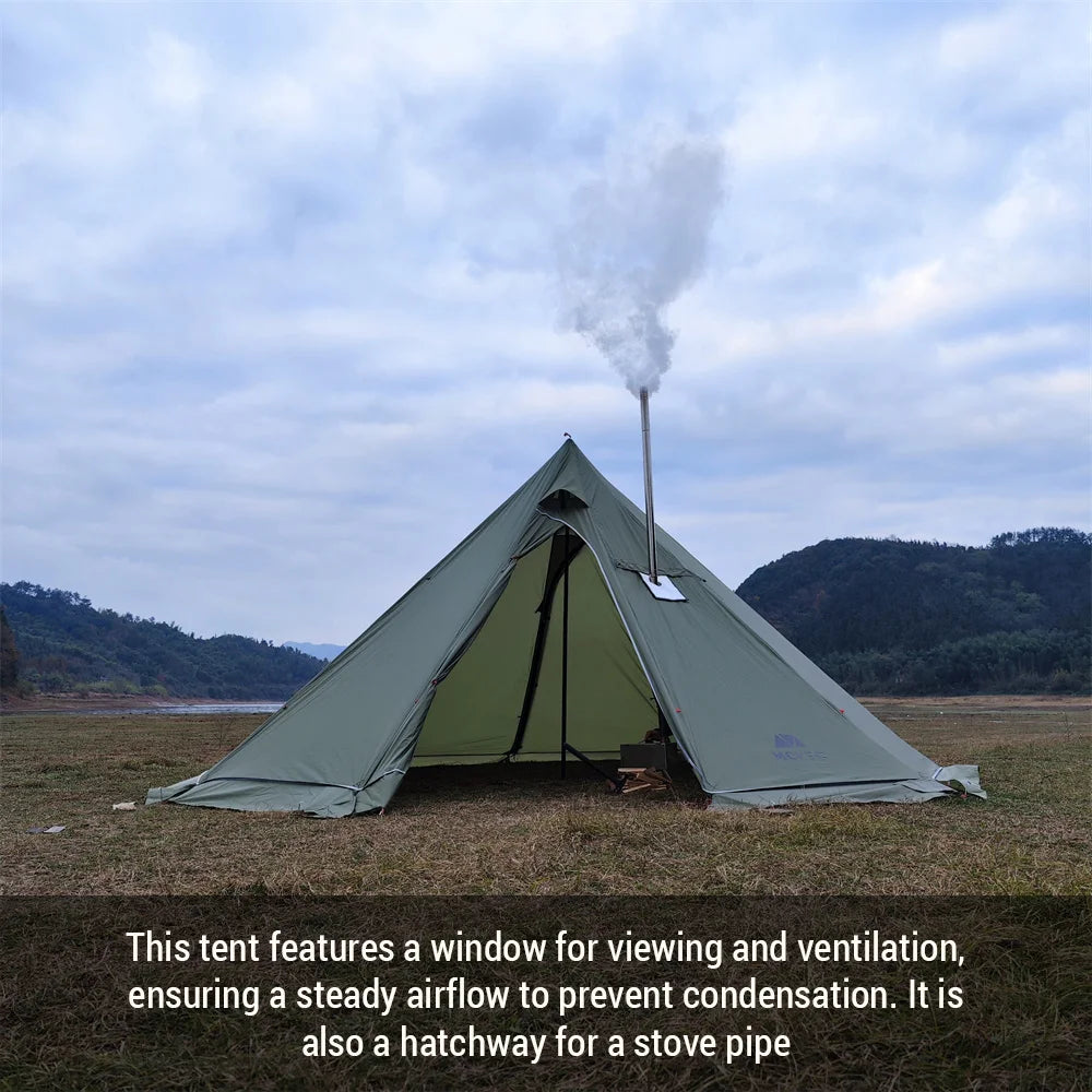 5-8 People Tipi Hot Tent with Stove Jack 500PRO Camping Pyramid Teepee Tent for Camping Backpacking Hiking