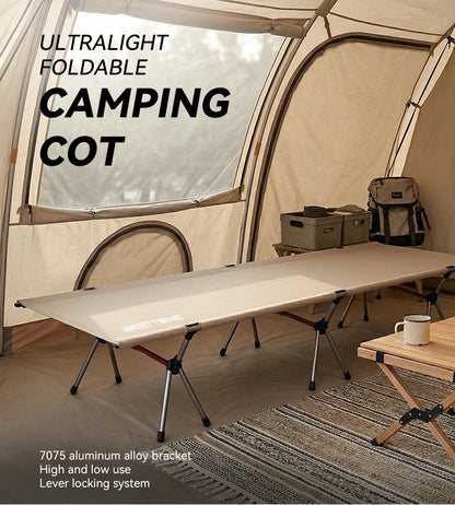 WESTTUNE Camping Cot Portable Folding Bed Ultralight Aluminum Alloy Sleeping Cot for Outdoor Hiking Backpacking Travel
